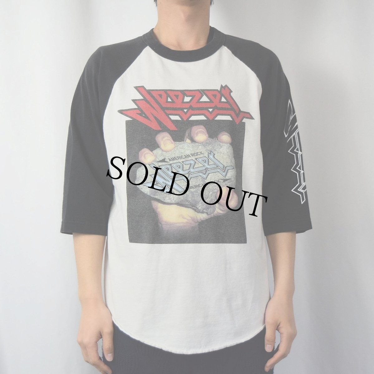 画像2: Weezer "Judas Priestフォントパロディ" オルタナティブロックバンド ラグランTシャツ L (2)