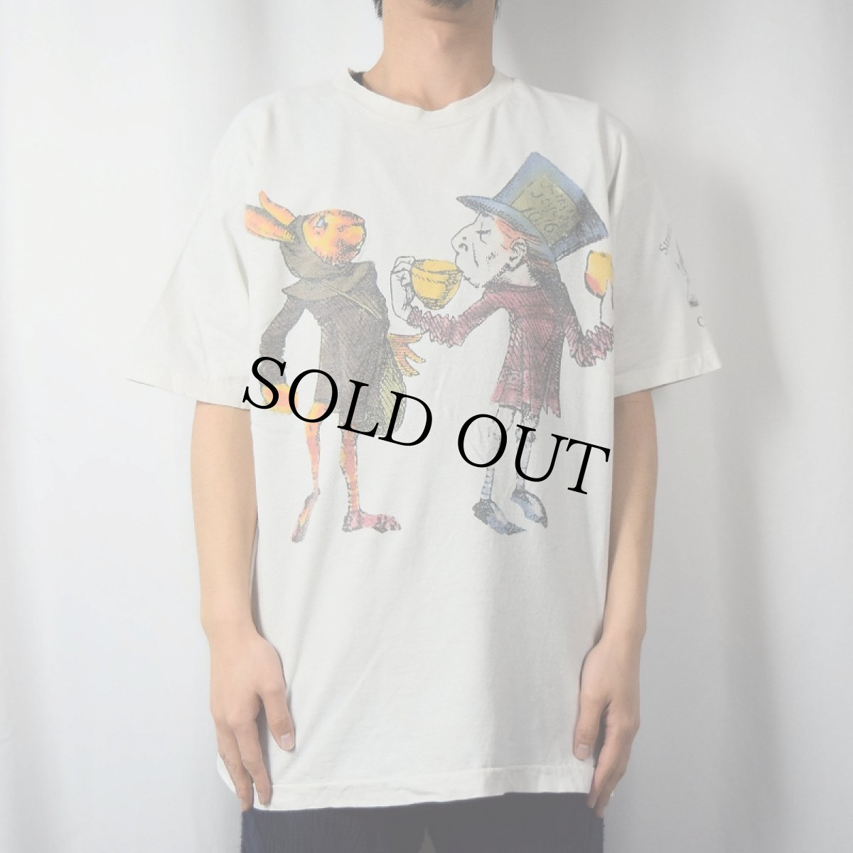 画像2: 【お客様お支払処理中】90's Alice in Wonderland CANADA製 "Mad Hatter" キャラクターイラストTシャツ XL (2)