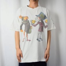 画像2: 【お客様お支払処理中】90's Alice in Wonderland CANADA製 "Mad Hatter" キャラクターイラストTシャツ XL (2)