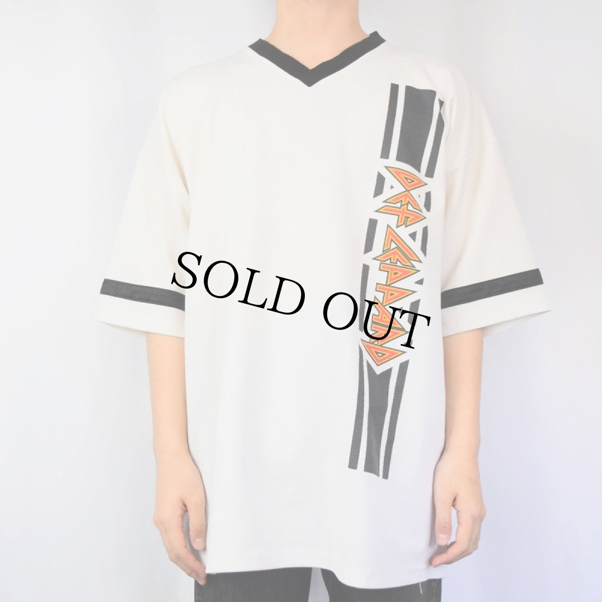 画像2: 90's DEF LEPPARD USA製 ロックバンドプリント メッシュゲームシャツ (2)