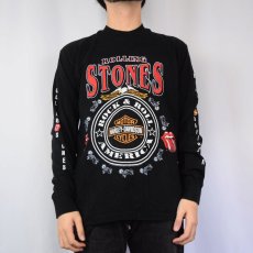 画像2: 90's ROLLING STONES × Harley-Davidson USA製 ロックバンドプリントロンT L (2)