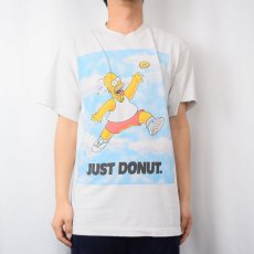 画像2: 【SALE】 90's THE SIMPSONS USA製 "JUST DONUT." キャラクターパロディプリントTシャツ M (2)
