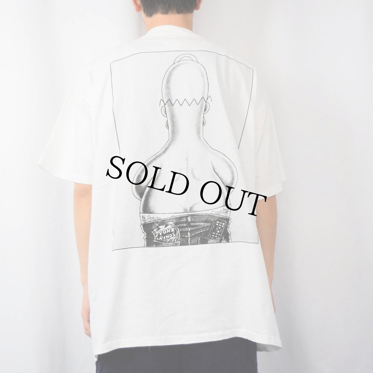 画像4: 90's THE SIMPSONS "Couch Potato" USA製 Calvin KleinパロディTシャツ XL (4)