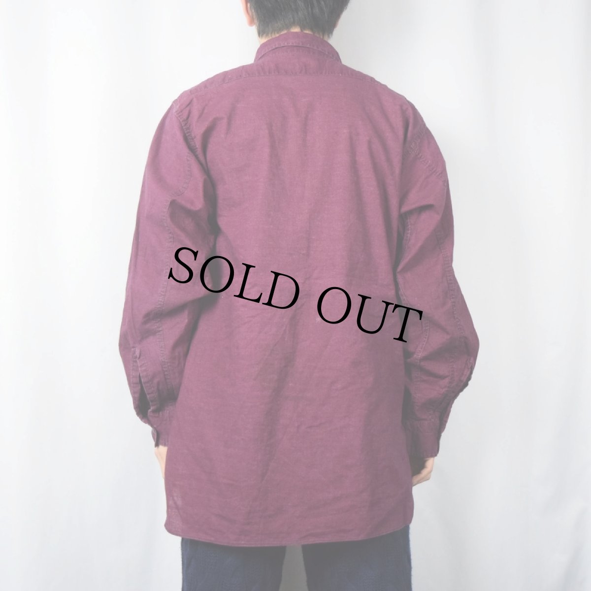 画像3: 40's マチ付き×猫目ボタン シャンブレーシャツ (3)