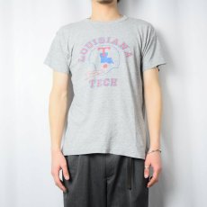 画像2: 80's Champion USA製 トリコタグ 88/12 "LOUISIANA" 染み込みプリントTシャツ L (2)