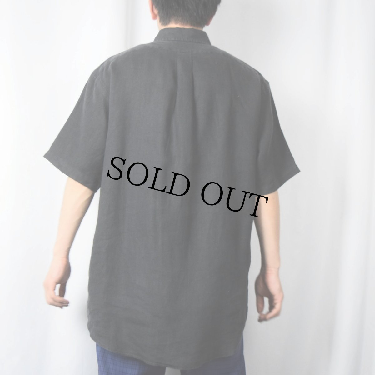 画像3: Ralph Lauren "BLAKE" リネンボタンダウンシャツ BLACK M (3)