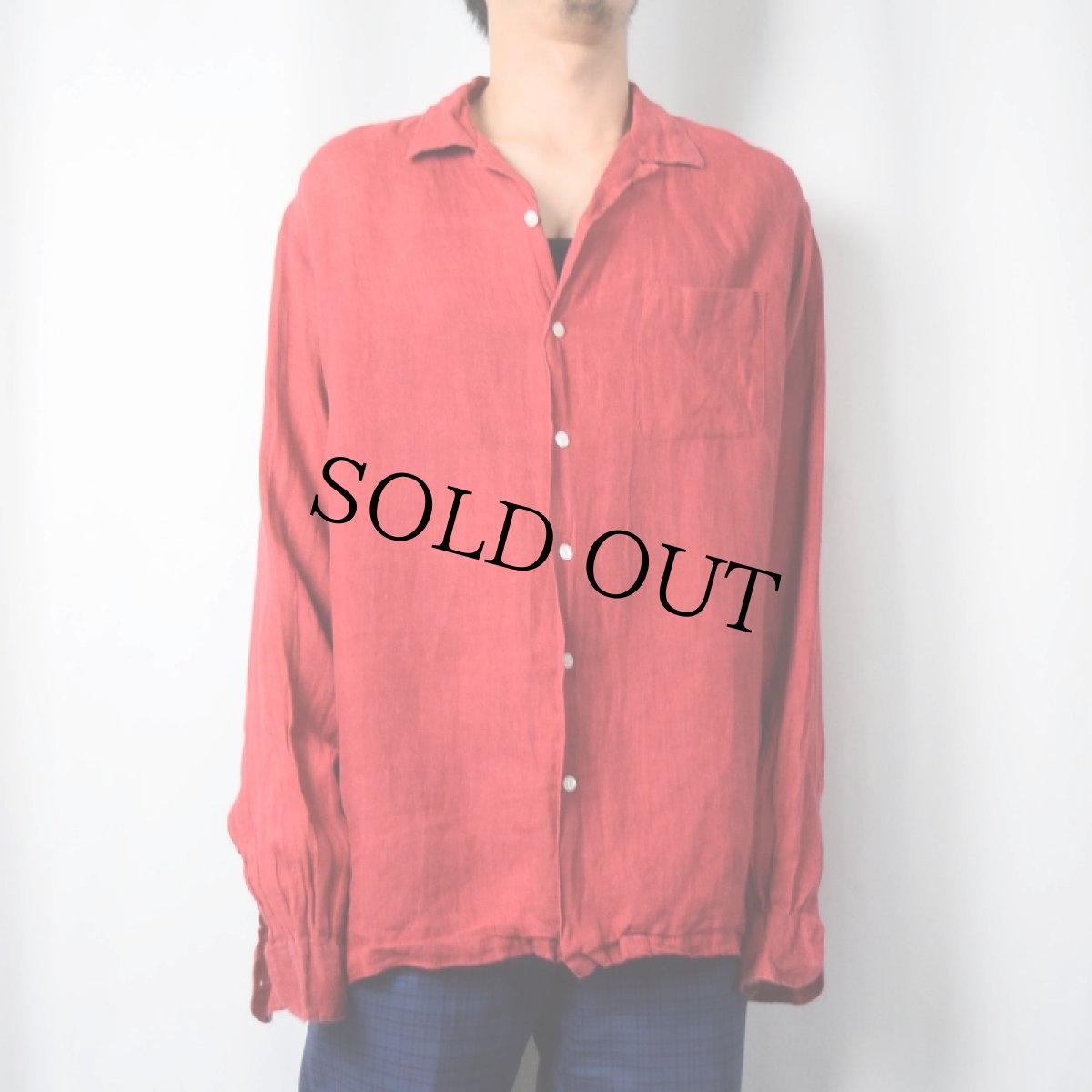 画像2: POLO Ralph Lauren "ARTIST WORKSHIRT" リネンオープンカラーシャツ M (2)