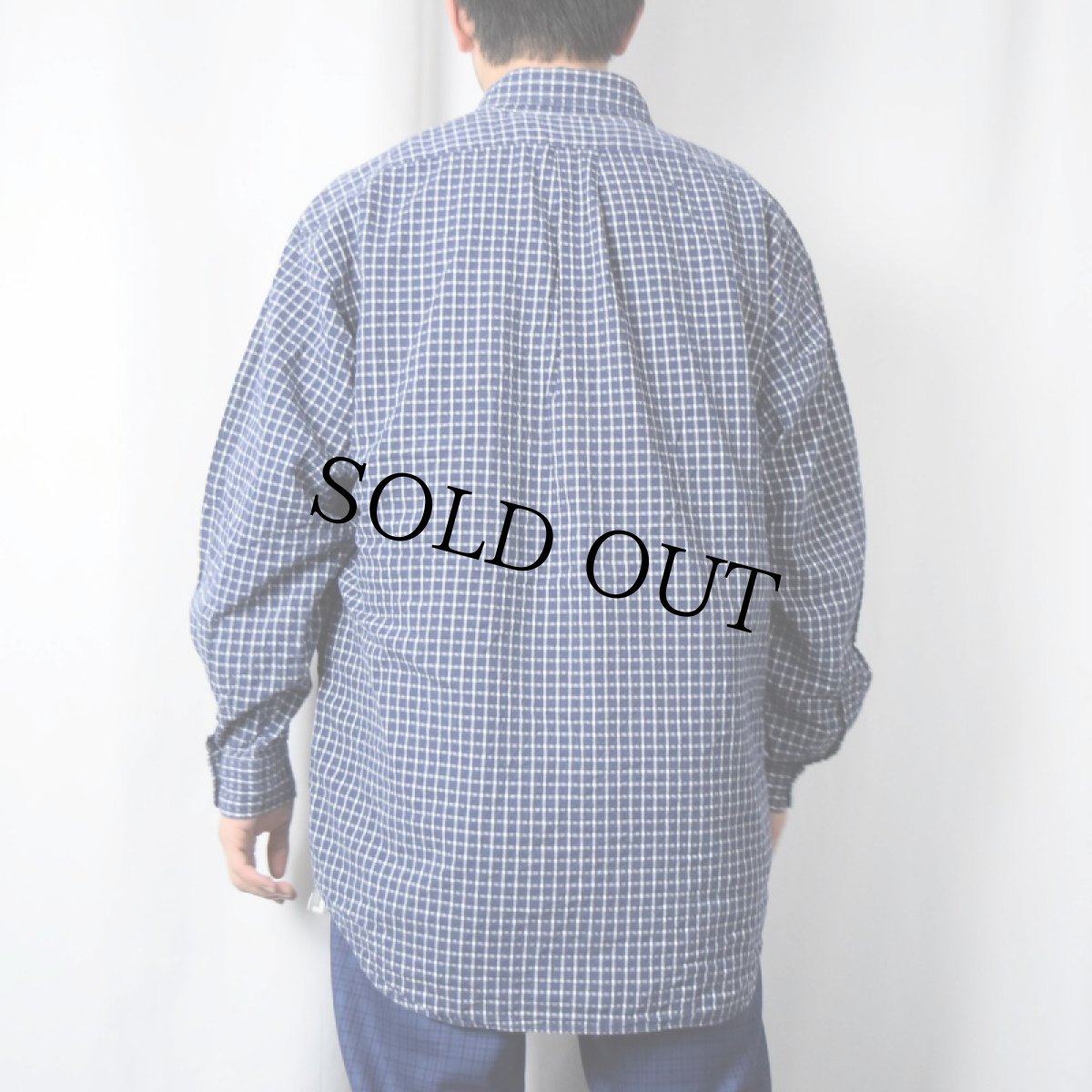 画像3: Ralph Lauren "BLAIRE" チェック柄 シアサッカーボタンダウンシャツ L (3)