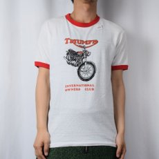 画像2: 80's "TRIUMPH" バイカープリント リンガーTシャツ (2)