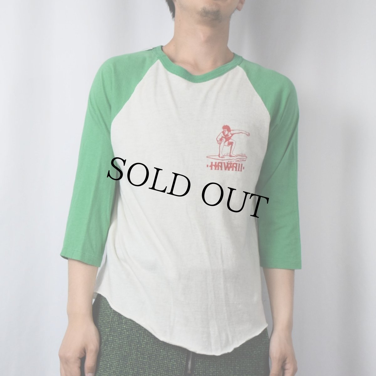 画像2: 70's "SURF COUNTRY HAWAII" ラグランプリントTシャツ (2)