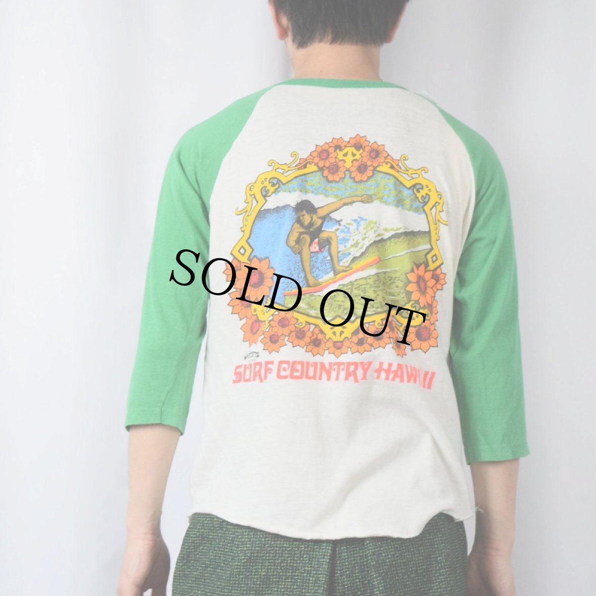 画像3: 70's "SURF COUNTRY HAWAII" ラグランプリントTシャツ (3)