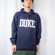 画像2: 80's Velva Sheen USA製 "DUKE" プリントスウェットフーディー NAVY XL (2)