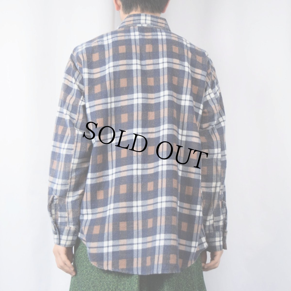 画像3: 70's BIGMIKE USA製 チェック柄 プリントネルシャツ L (3)