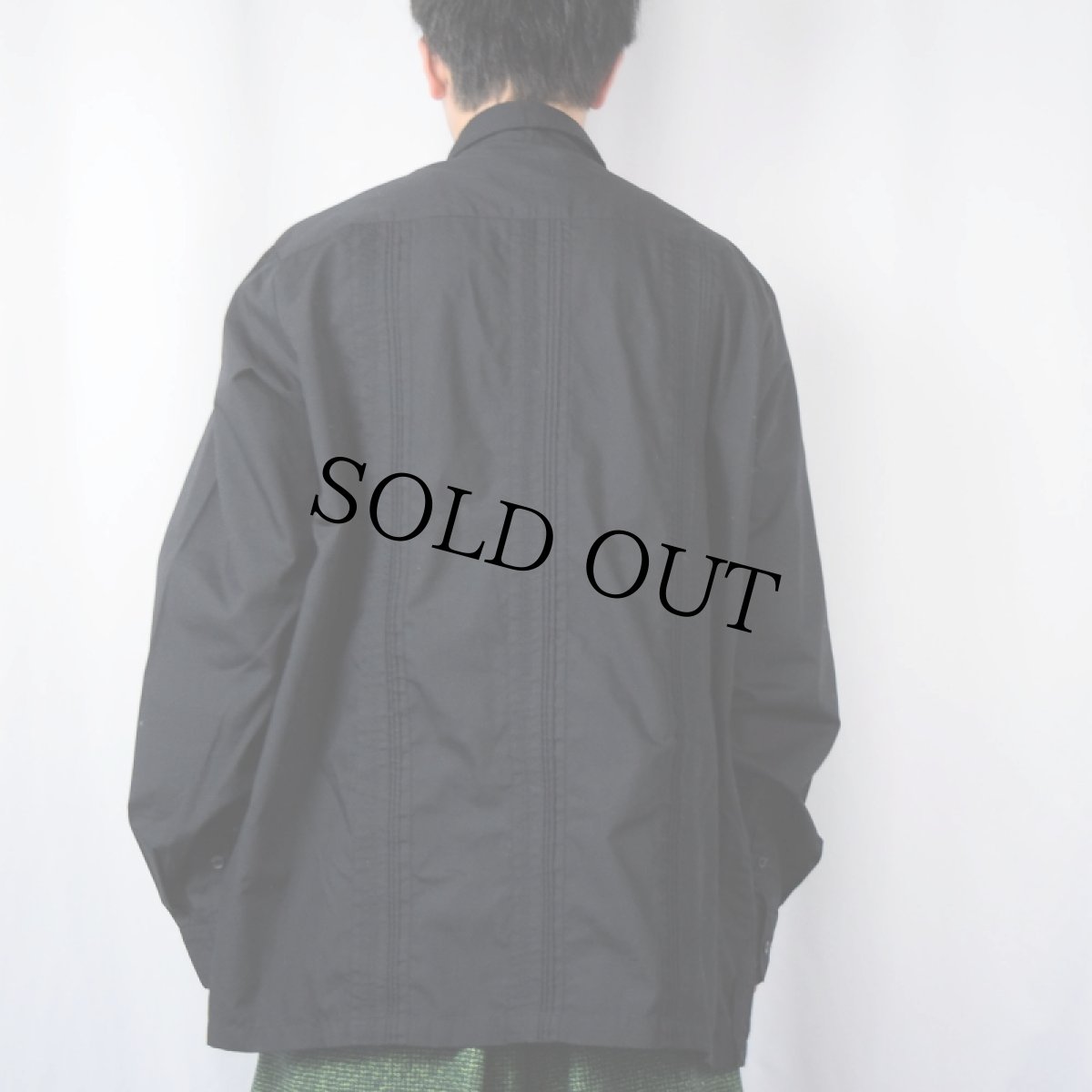 画像3: TropiCool ポリ×コットン 長袖キューバシャツ BLACK (3)