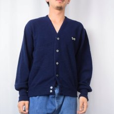 画像2: 80's The Fox JCPenney アクリルニットカーディガン NAVY M (2)