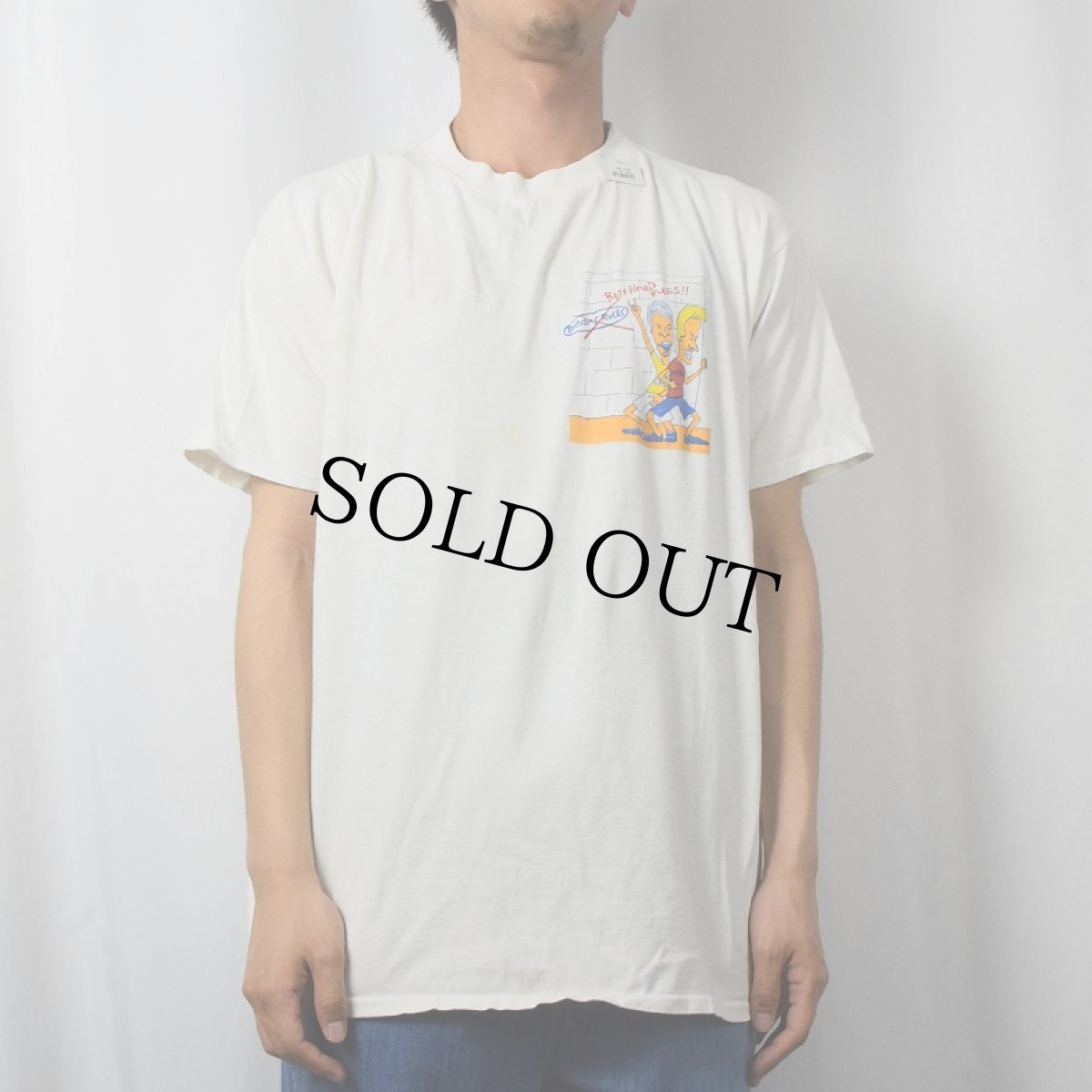 画像2: 90's BEAVIS AND BUTT-HEAD "A DAY WITHOUT A BUZZ" キャラクタープリントTシャツ (2)