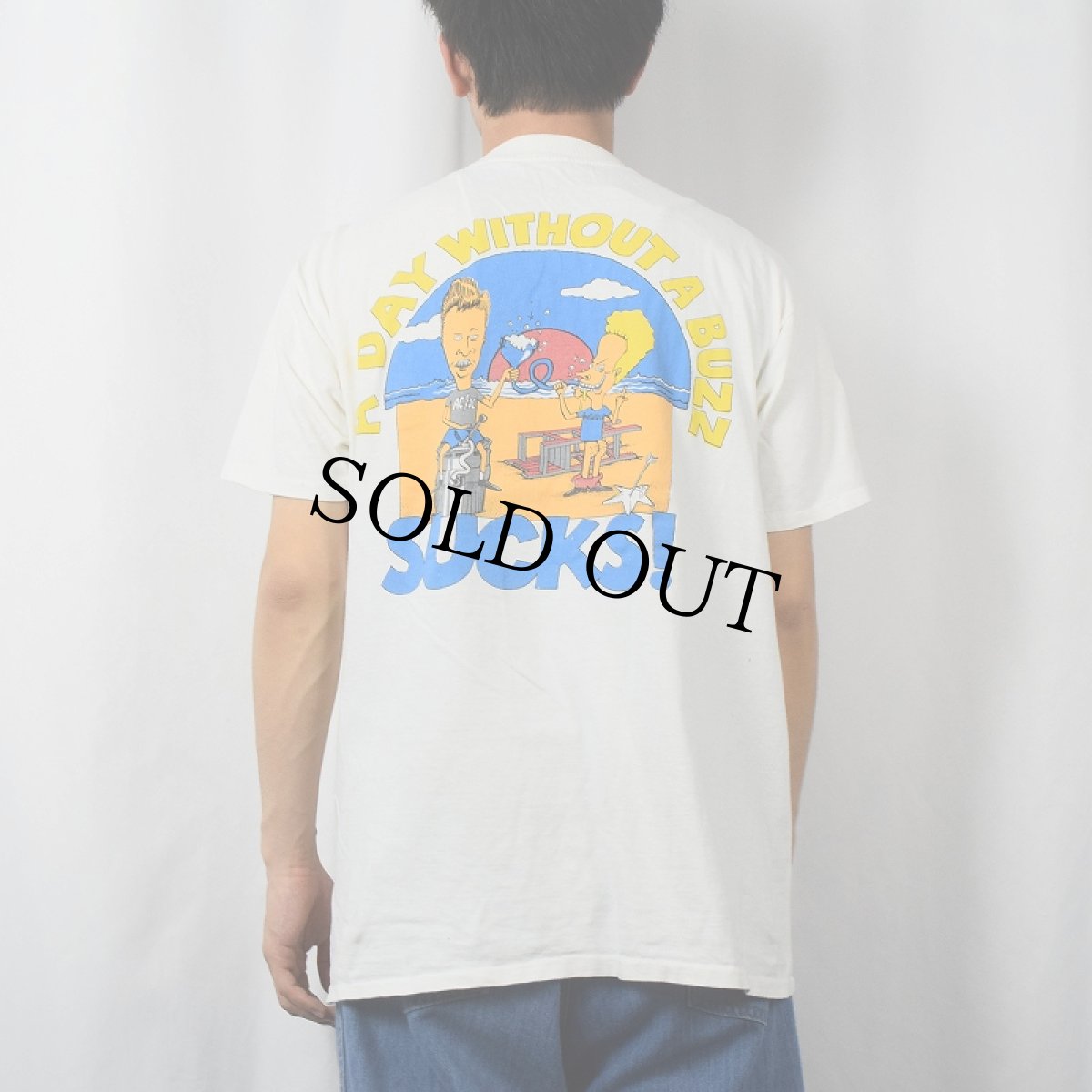 画像3: 90's BEAVIS AND BUTT-HEAD "A DAY WITHOUT A BUZZ" キャラクタープリントTシャツ (3)