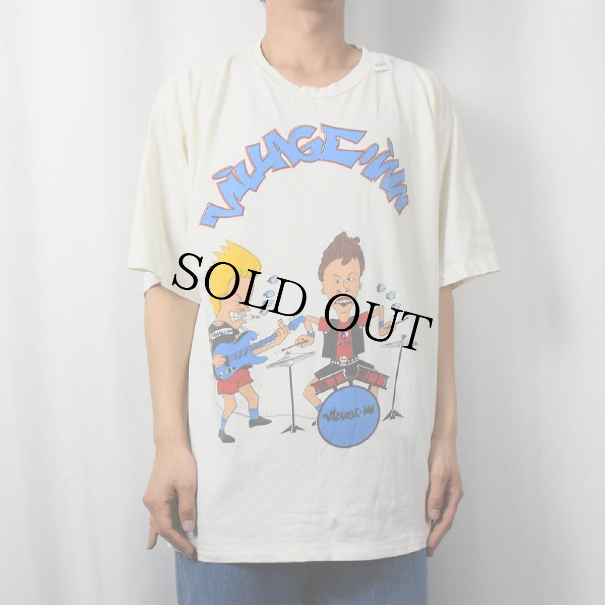 画像2: 90's BEAVIS AND BUTT-HEAD "Haer Rock Pub" キャラクタープリントTシャツ (2)