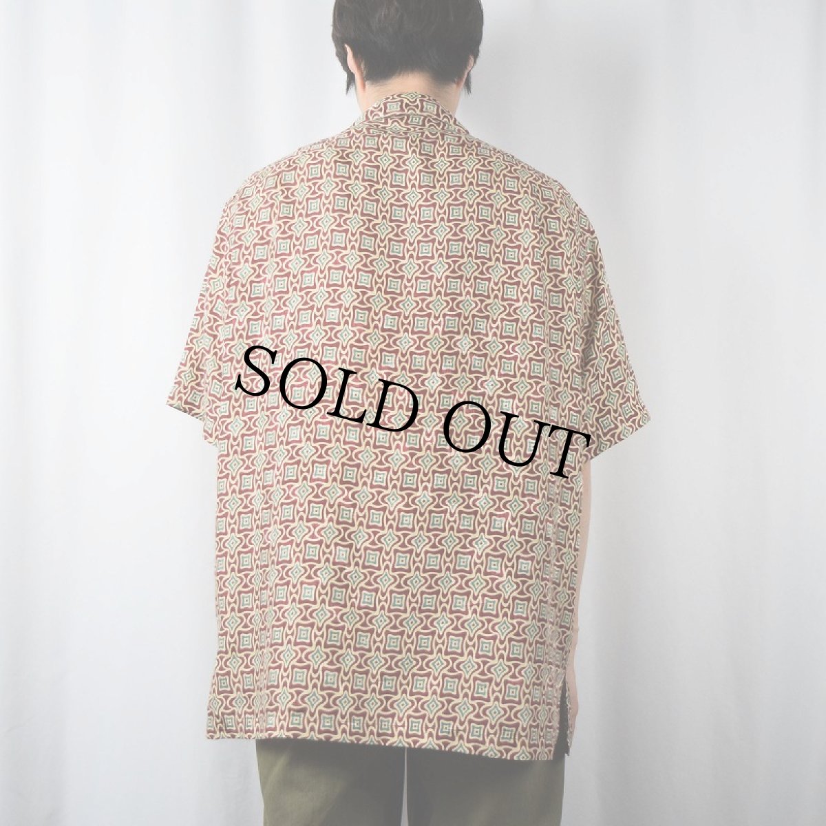 画像3: 90's POLO Ralph Lauren USA製 総柄シルクオープンカラーシャツ L (3)