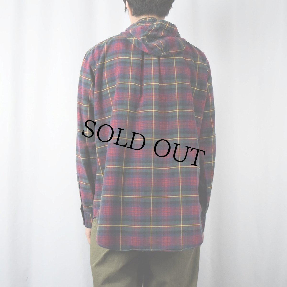 画像3: POLO Ralph Lauren チェック柄 フード付きコットンシャツ L (3)