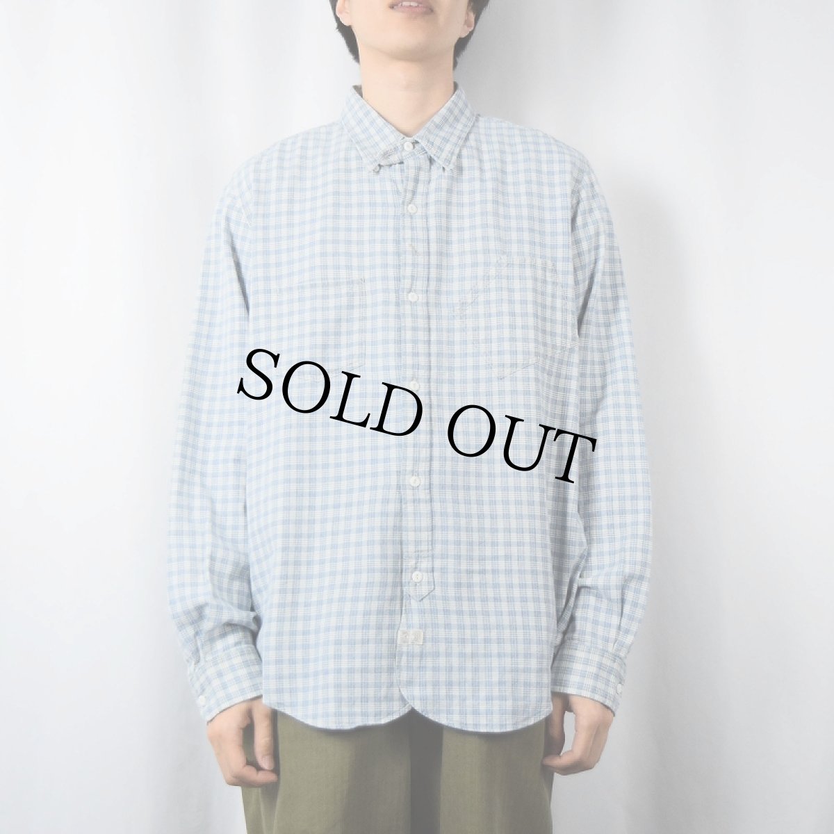 画像2: Ralph Lauren RRL チェック柄 ガチャポケコットンシャツ L (2)