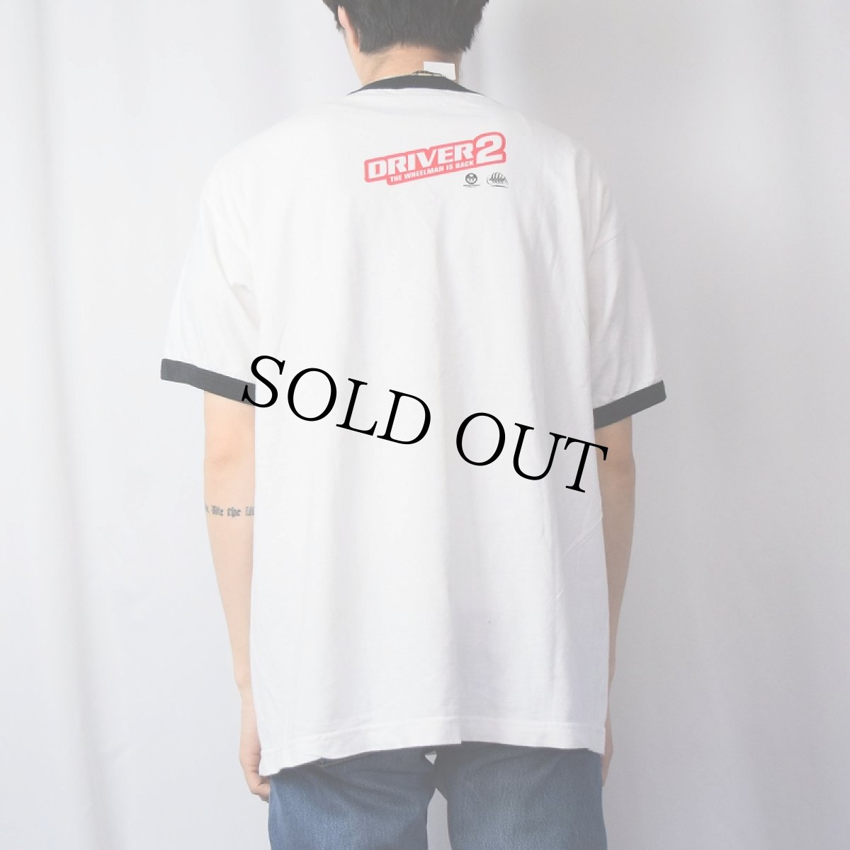 画像3: DRIVER2 ビデオゲームプリント リンガーTシャツ L (3)