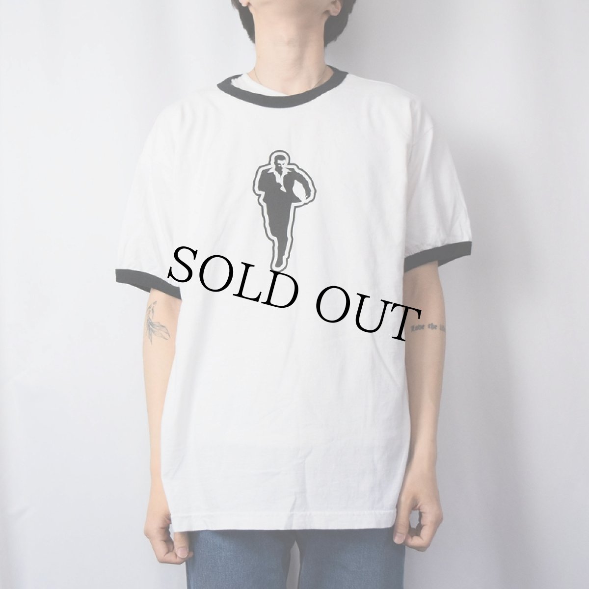 画像2: DRIVER2 ビデオゲームプリント リンガーTシャツ L (2)