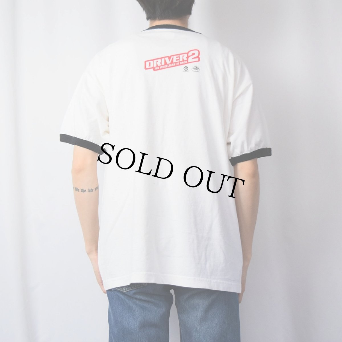 画像3: DRIVER2 ビデオゲームプリント リンガーTシャツ L (3)