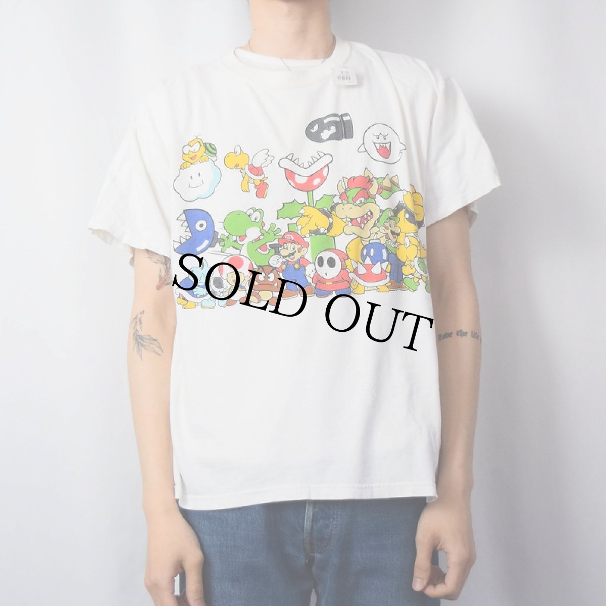 画像2: 2010 SUPER MARIO BROS. ゲームキャラクタープリントTシャツ L (2)