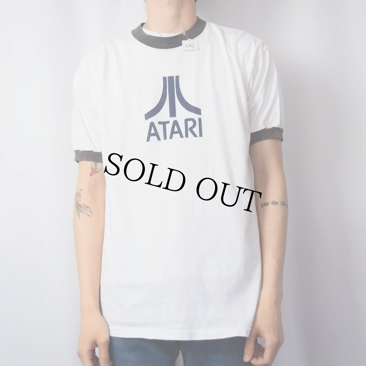 画像2: ATARI ビデオゲーム会社 ロゴプリントリンガーTシャツ L (2)