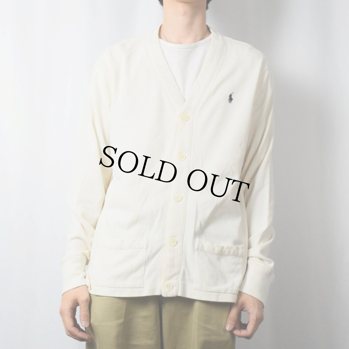 画像2: POLO Ralph Lauren 鹿の子スウェットカーディガン L (2)