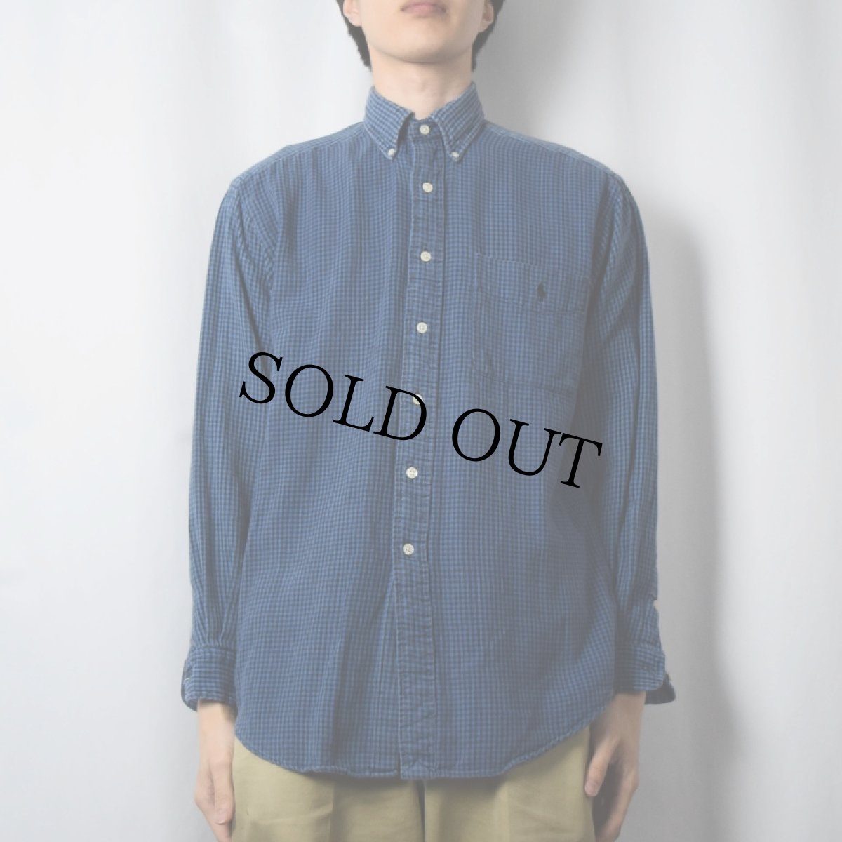 画像2: Ralph Lauren "BLAIRE" ギンガムチェック柄 ボタンダウンライトネルシャツ S (2)