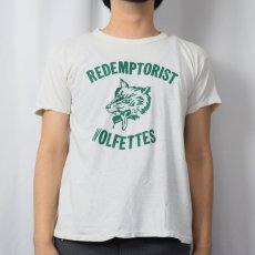 画像2: 70's RUSSELL ATHLETIC USA製 "REDEMPTORIST WOLFETTES" プリントTシャツ L (2)