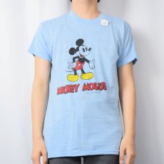 画像2: 70〜80's Disney MICKEY MOUSE キャラクター染み込みプリントTシャツ (2)