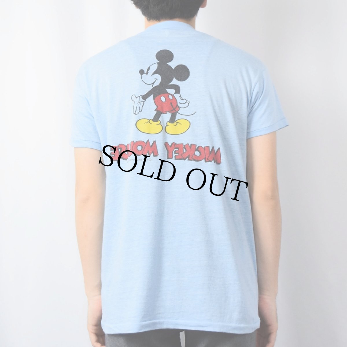 画像3: 70〜80's Disney MICKEY MOUSE キャラクター染み込みプリントTシャツ (3)