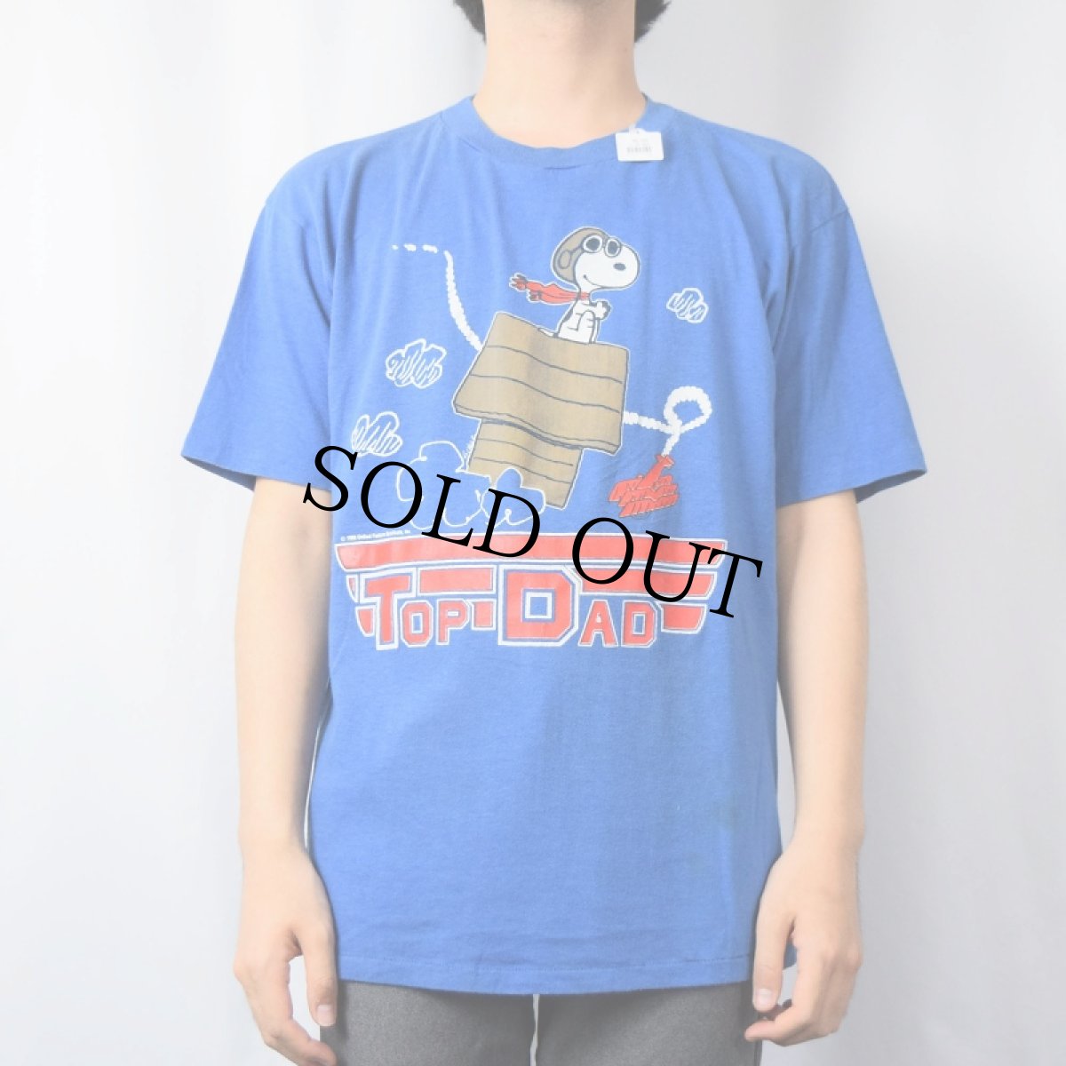 画像2: 70〜80's USA製 SNOOPY "TOP DAD" キャラクター パロディプリントTシャツ XL (2)
