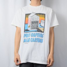 画像2: 90's "POST-RAPTURE MILK CARTONS" イラストプリントTシャツ L (2)