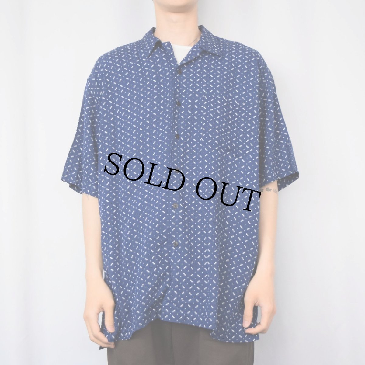 画像2: POLO Ralph Lauren "CLAYTON" 総柄レーヨンオープンカラーシャツ L (2)