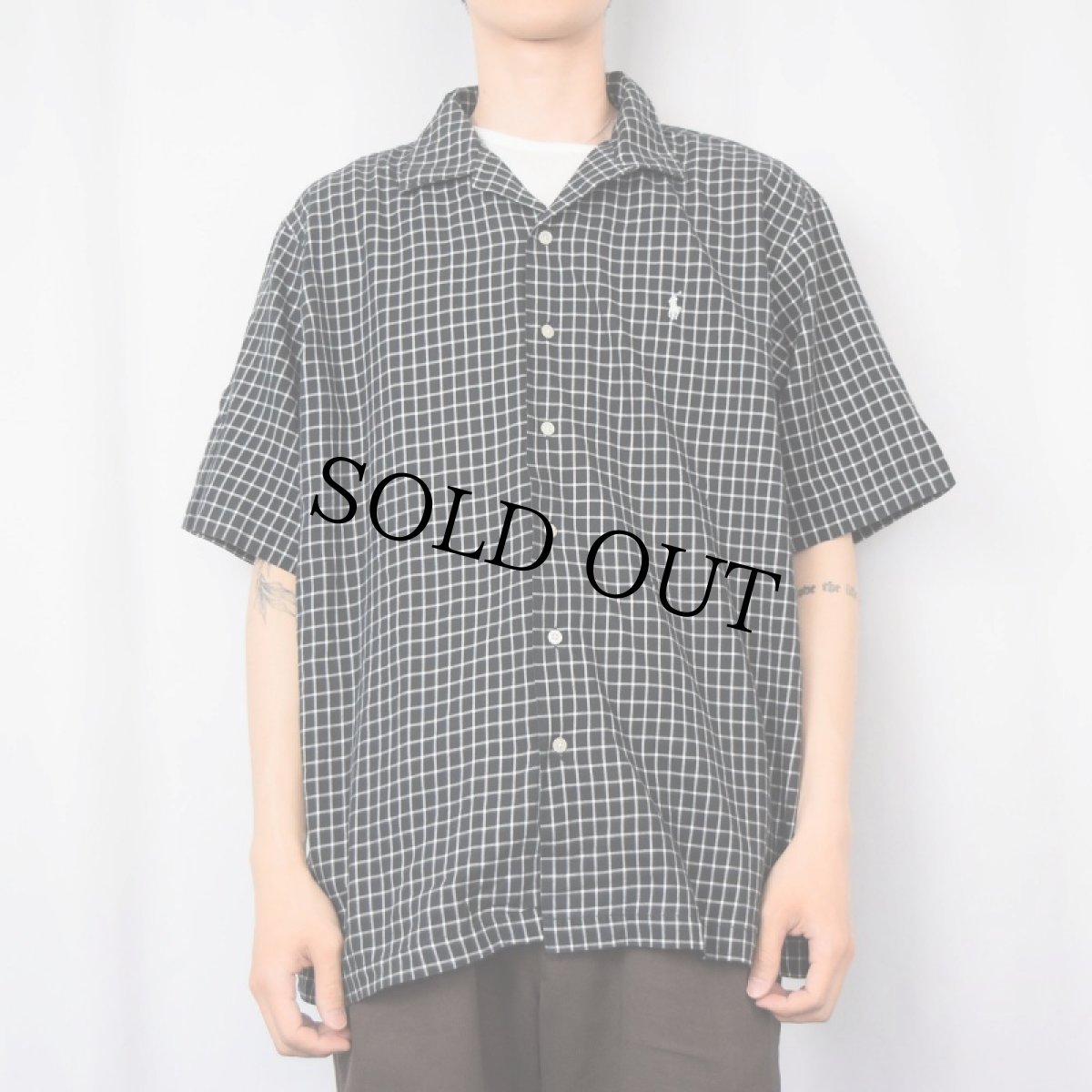 画像2: Ralph Lauren POLO GOLF "CALDWELL" チェック柄コットンオープンカラーシャツ XL (2)