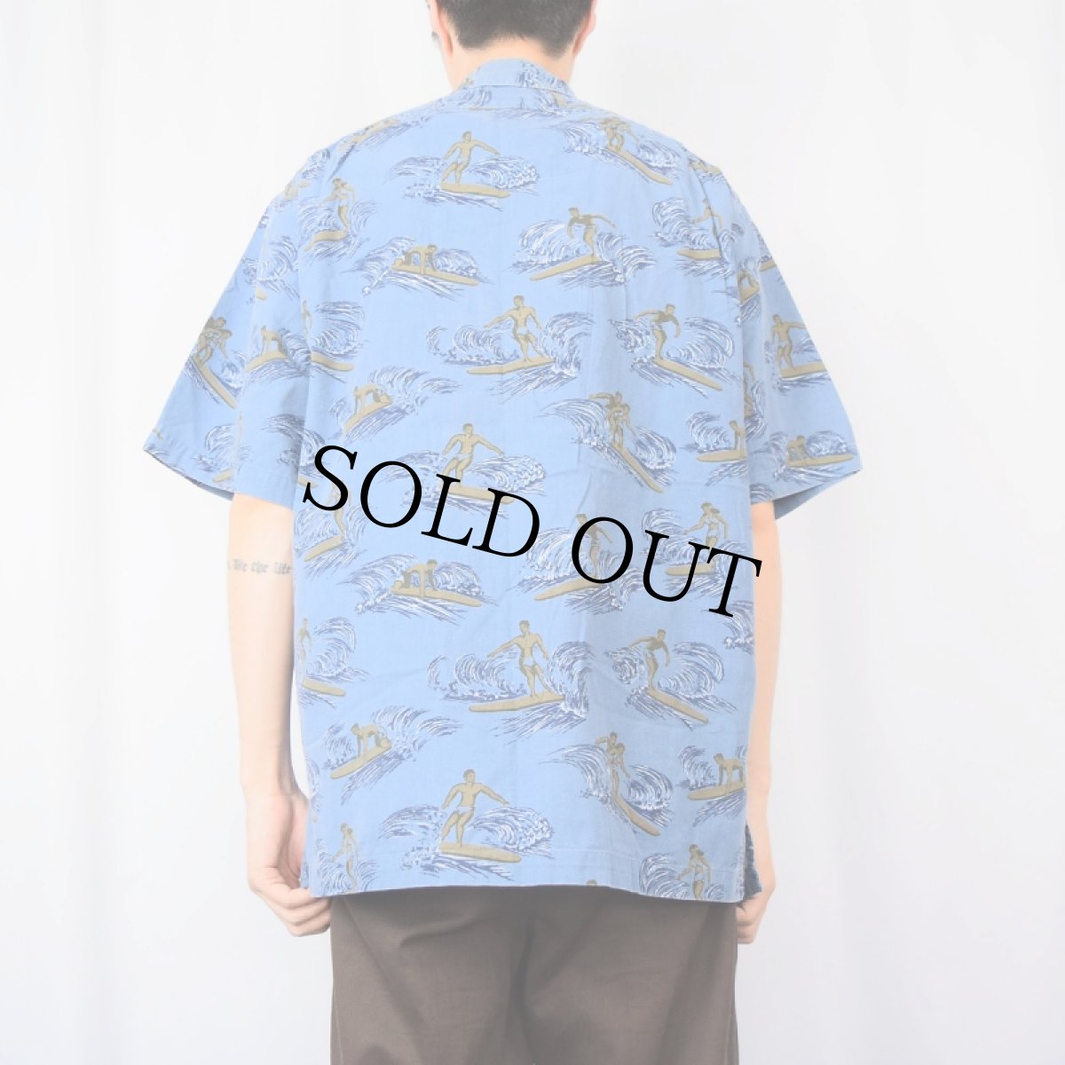 画像3: POLO Ralph Lauren "CLAYTON" サーフ柄 コットンハワイアンシャツ L (3)