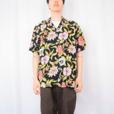 画像2: POLO Ralph Lauren "CLAYTON" 花柄レーヨンハワイアンシャツ M (2)