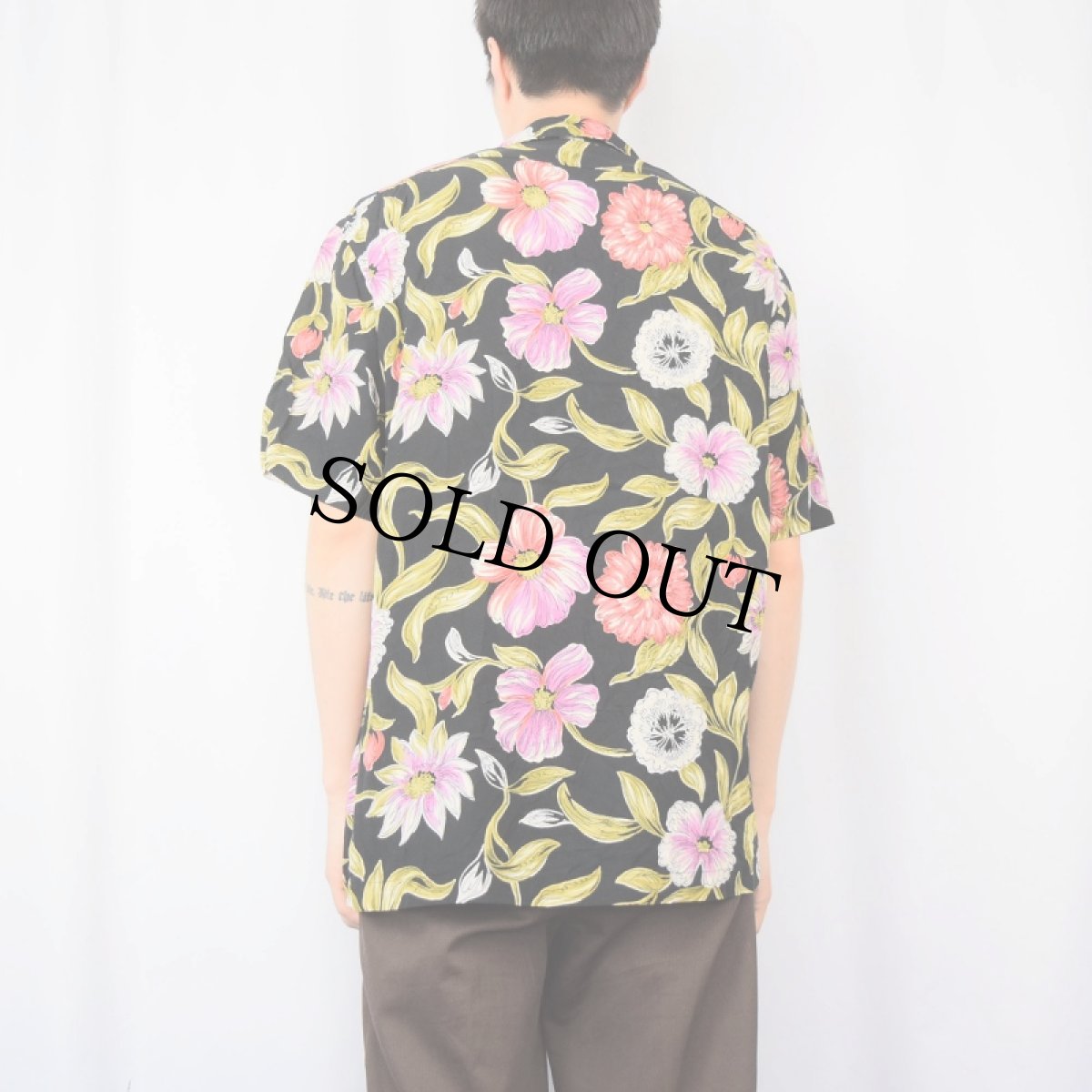 画像3: POLO Ralph Lauren "CLAYTON" 花柄レーヨンハワイアンシャツ M (3)