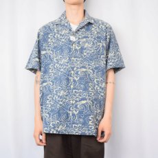 画像2: POLO Ralph Lauren 総柄コットンハワイアンシャツ L (2)