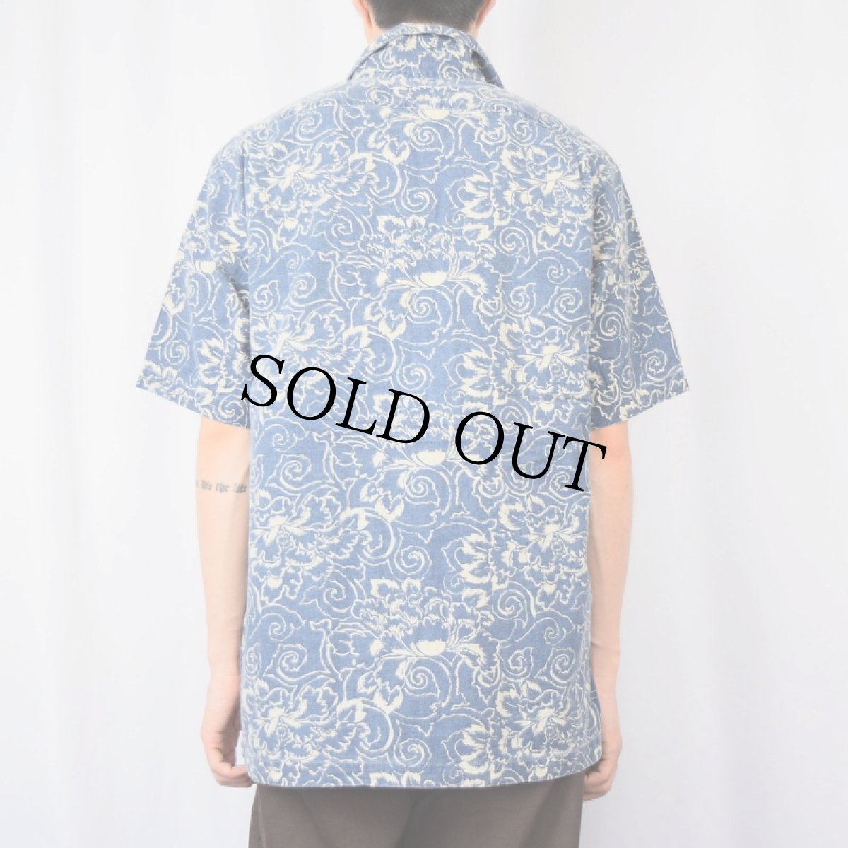 画像3: POLO Ralph Lauren 総柄コットンハワイアンシャツ L (3)