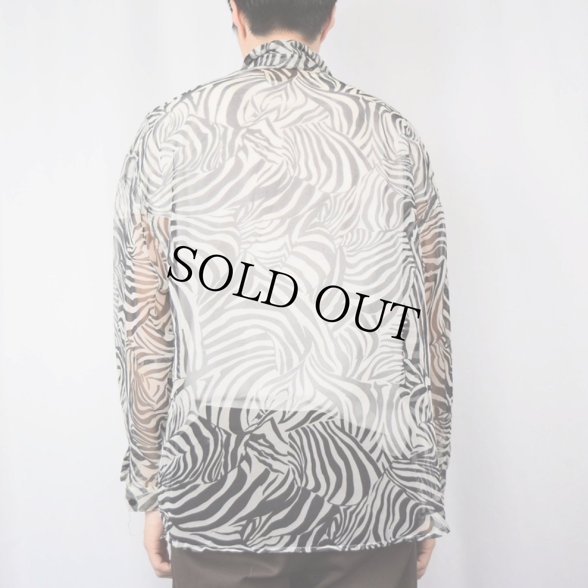 画像3: 80's FORENZA USA製 ゼブラ柄 シースルーシャツ S (3)