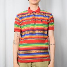 画像2: POLO Ralph Lauren マルチボーダー柄 ポロシャツ S (2)