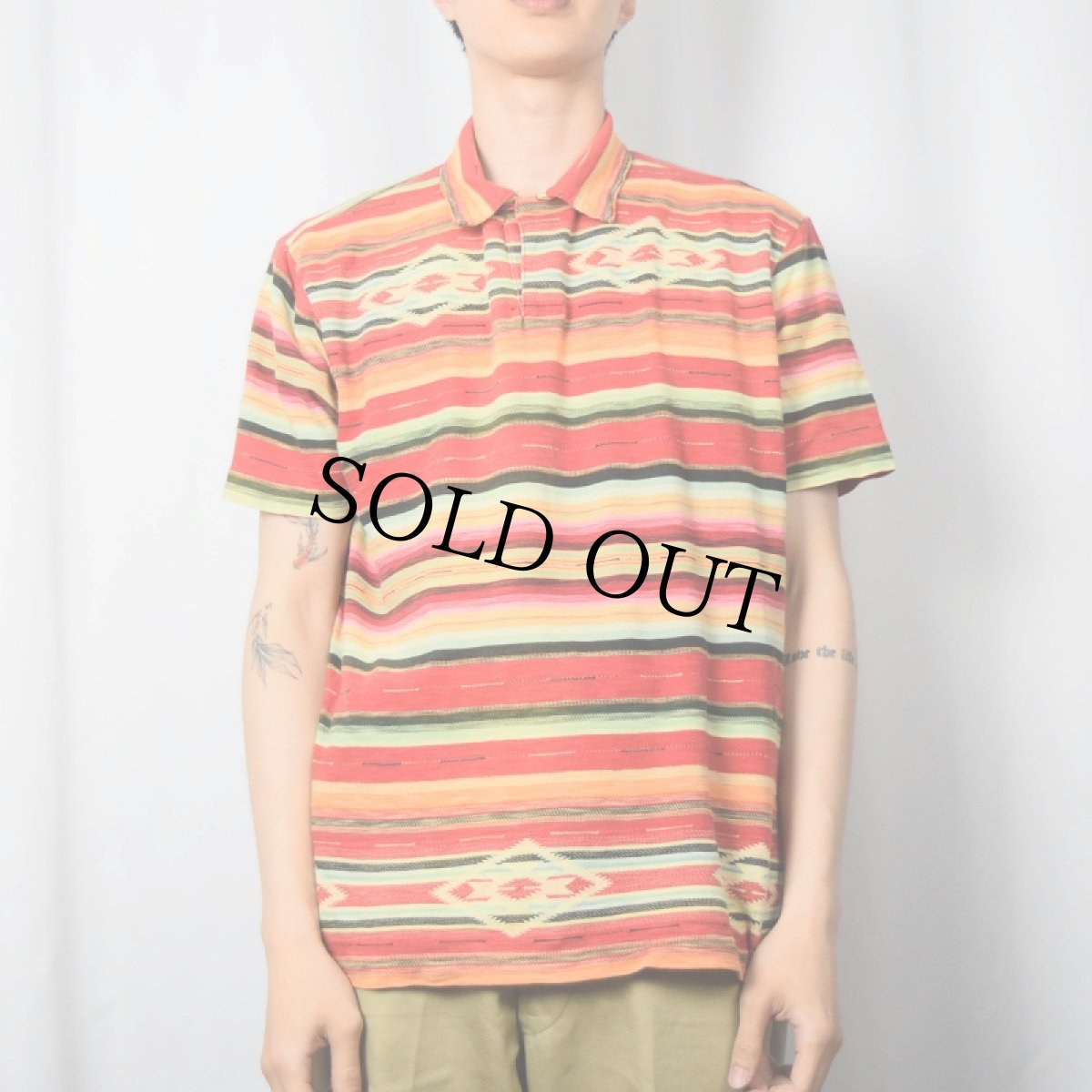 画像2: POLO Ralph Lauren "CUSTOM FIT" ネイティブ柄 コットンプルオーバーシャツ XL (2)