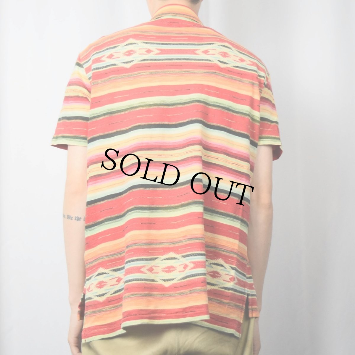 画像3: POLO Ralph Lauren "CUSTOM FIT" ネイティブ柄 コットンプルオーバーシャツ XL (3)