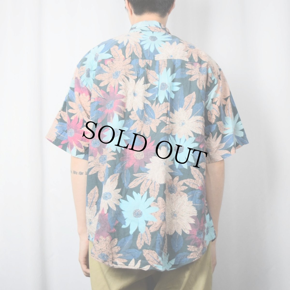 画像3: 90's DOCKERS 花柄 レーヨン×コットンシャツ L (3)