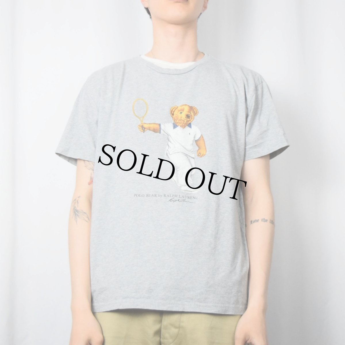 画像2: POLO Ralph Lauren ポロベア プリントTシャツ M (2)